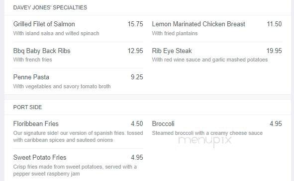 Sharky & Jack's Bar & Grill - Orlando, FL menu_pic