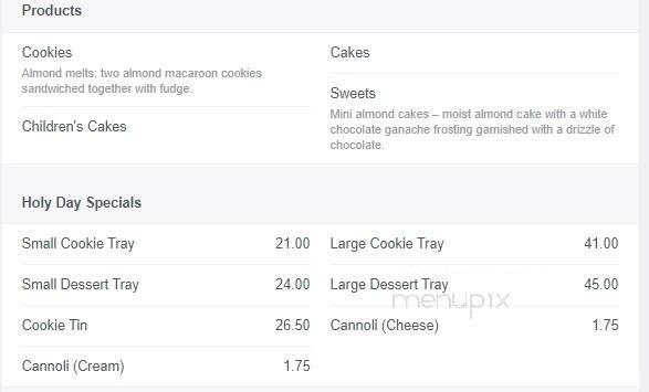 Holy Cannoli Sweet Shoppe - Fairport, NY menu_pic