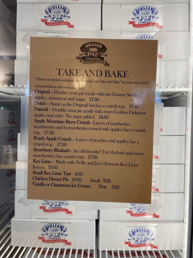 Julian Pie Co - Julian, CA menu_pic