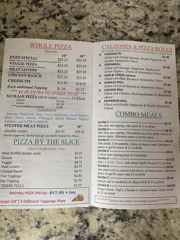 Enzo Pizza - Franklin, IN menu_pic