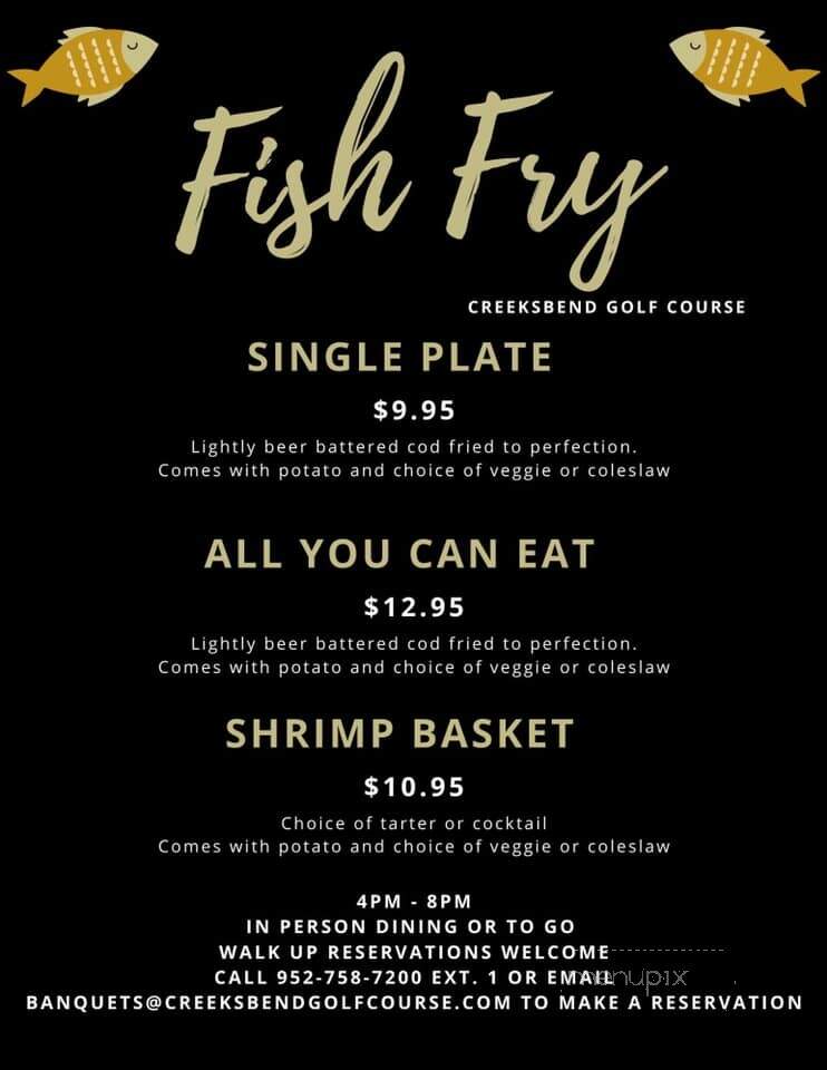 Creeks Bend - New Prague, MN menu_pic