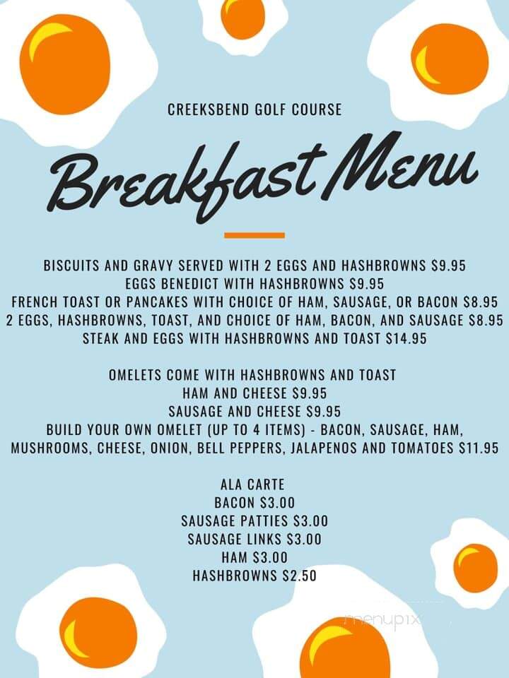 Creeks Bend - New Prague, MN menu_pic