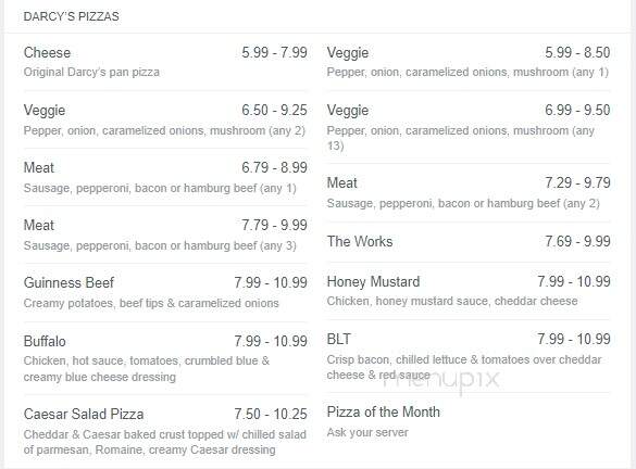 Darcy's Village Pub - Quincy, MA menu_pic