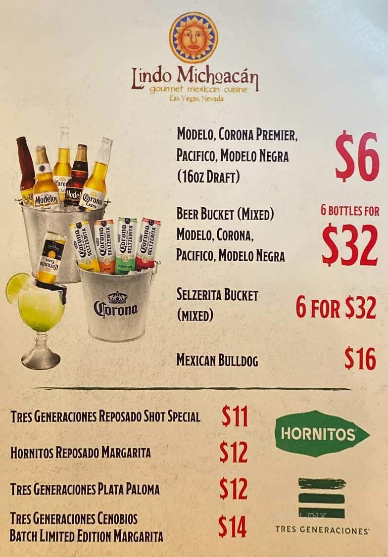 Lindo Michoacan - La Loma - Henderson, NV menu_pic