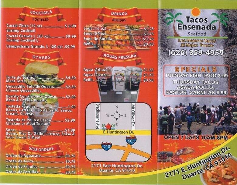 Tacos Ensenada - Duarte, CA menu_pic