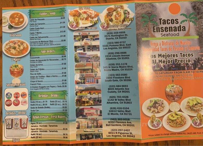 Tacos Ensenada - Duarte, CA menu_pic