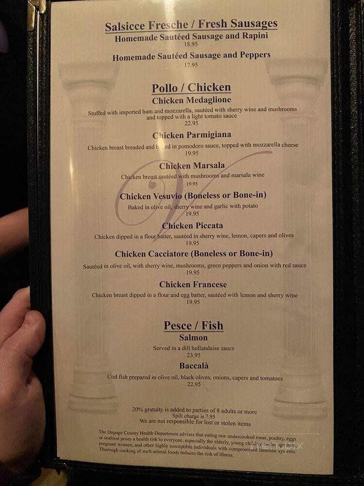 Venuti's Ristorante & Banquets - Addison, IL menu_pic