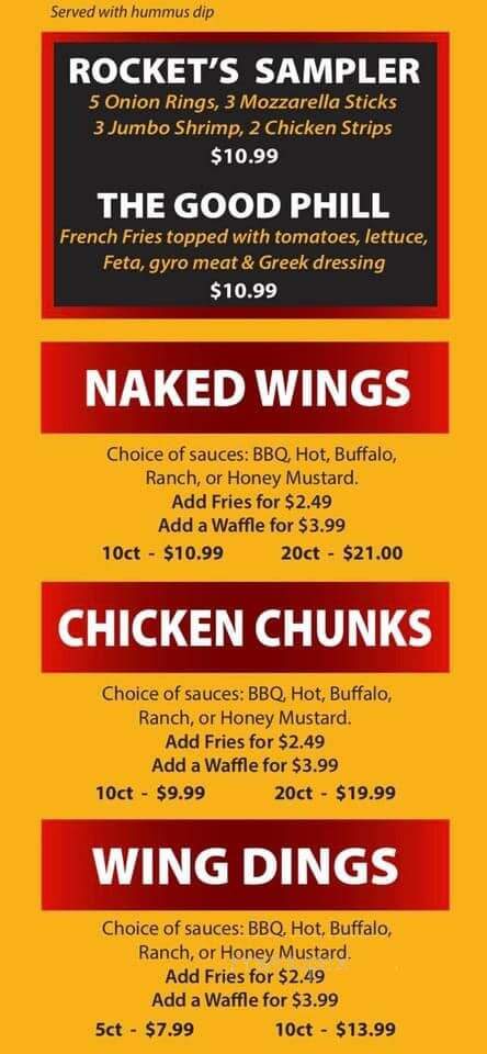 Rockets Cafe - Toledo, OH menu_pic