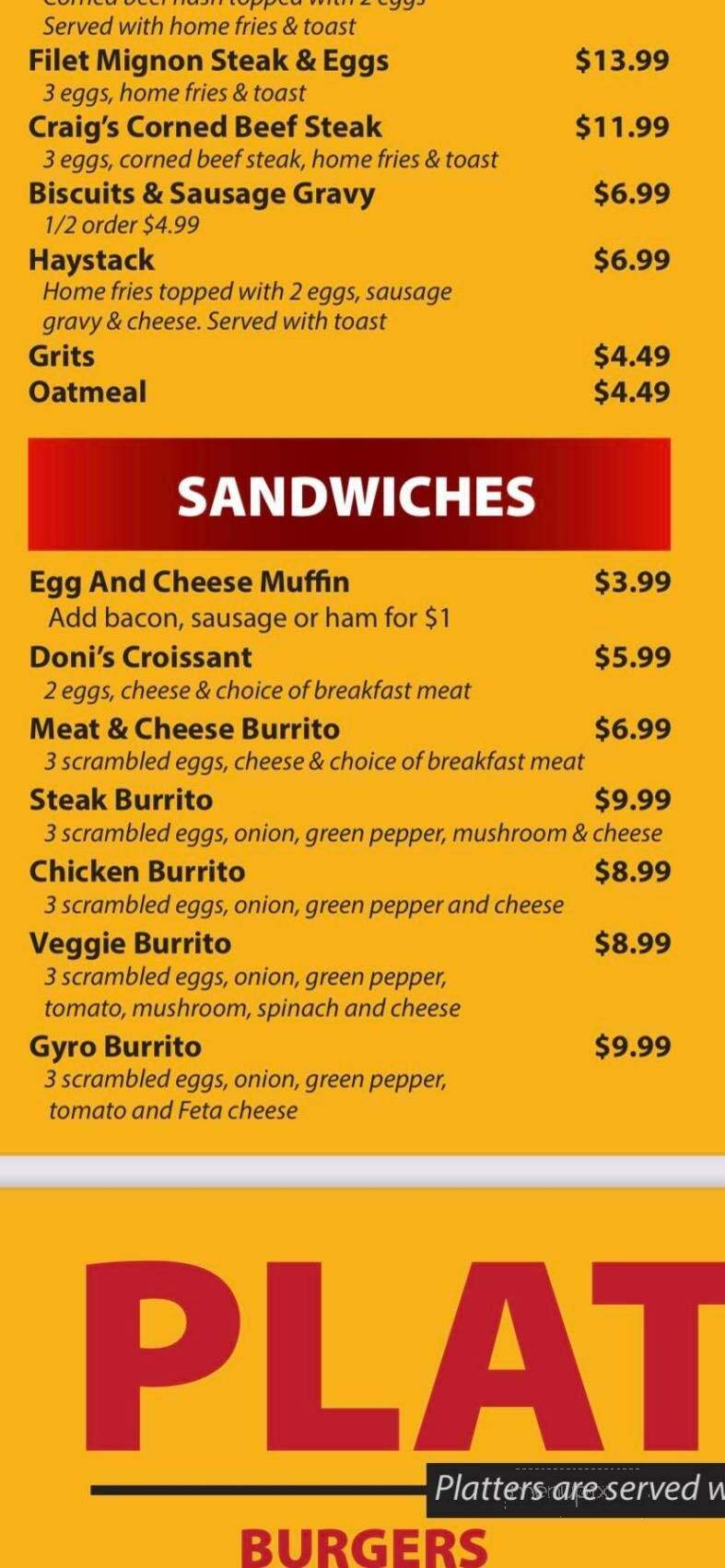 Rockets Cafe - Toledo, OH menu_pic