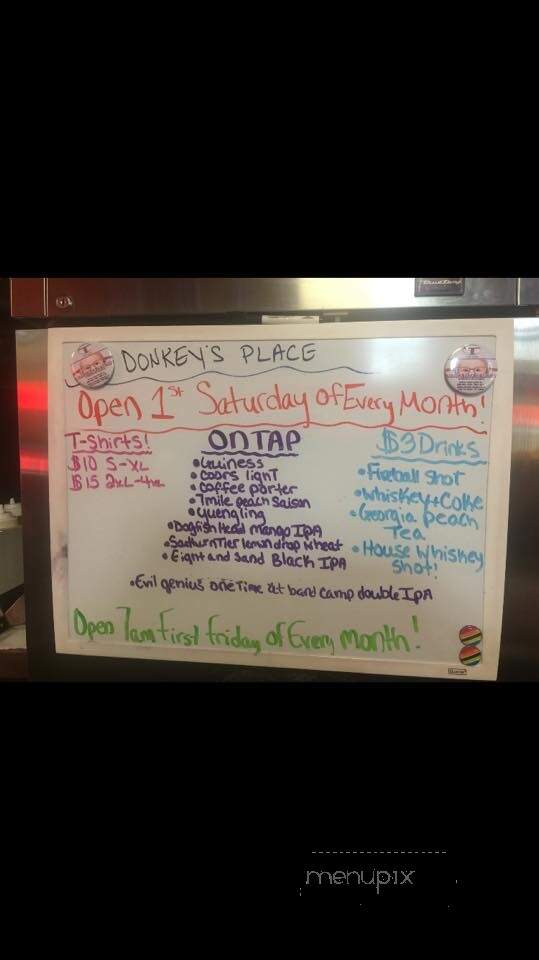 Donkey's Place - Camden, NJ menu_pic