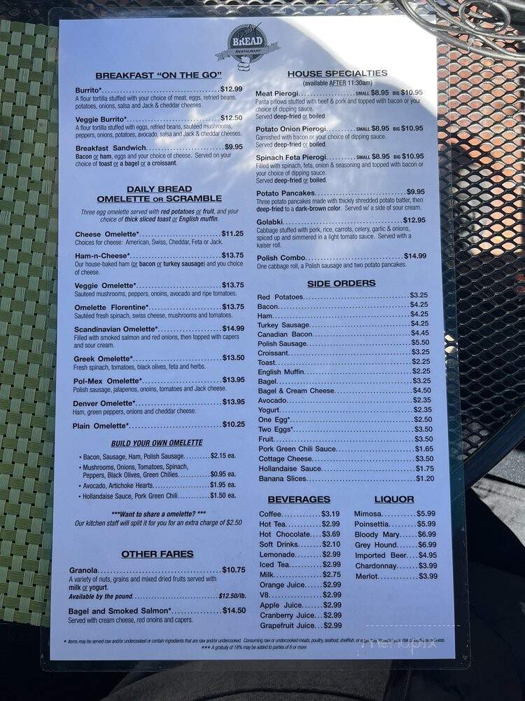 Daily Bread Cafe & Bakery - Glenwood Springs, CO menu_pic