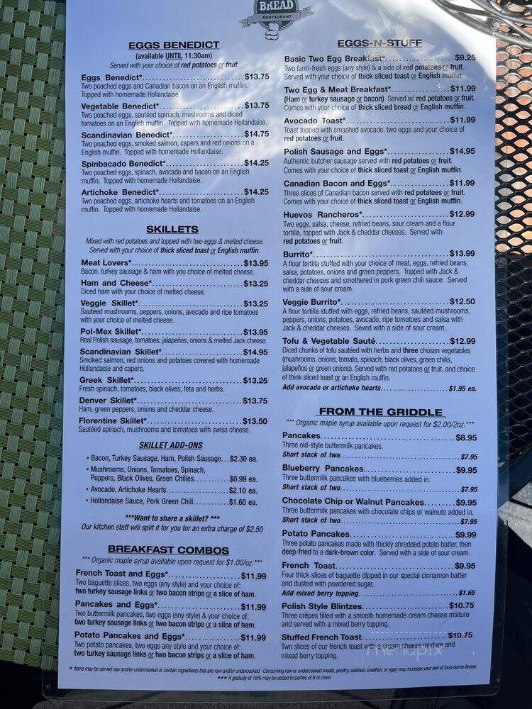 Daily Bread Cafe & Bakery - Glenwood Springs, CO menu_pic
