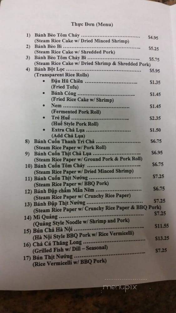 Thien Thanh - Houston, TX menu_pic