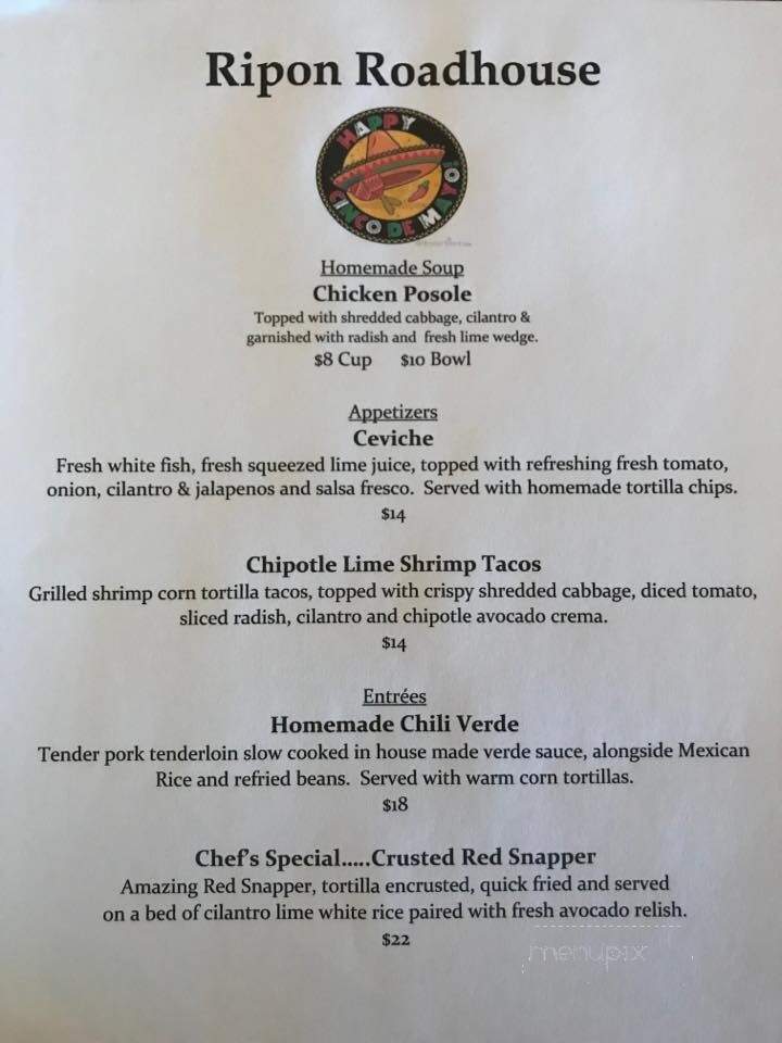 Ripon Roadhouse - Ripon, CA menu_pic