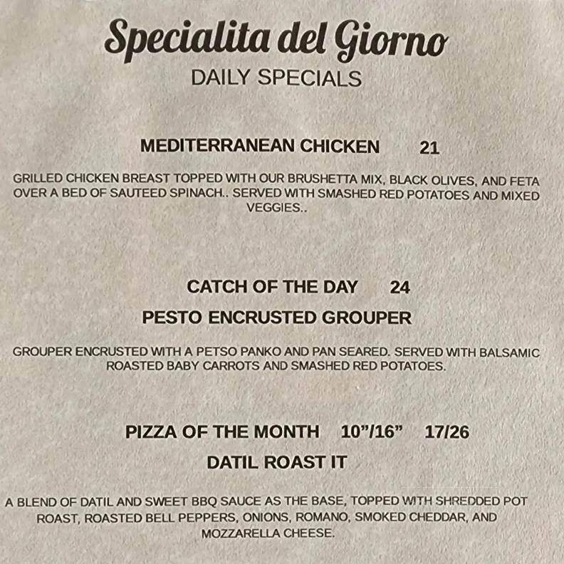 Chianti Room - St Augustine, FL menu_pic
