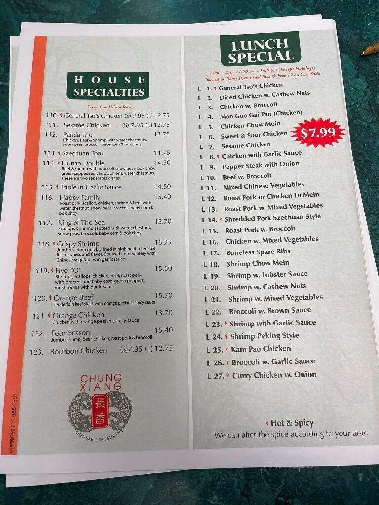 Chung Xiang Chinese Food - Apopka, FL menu_pic