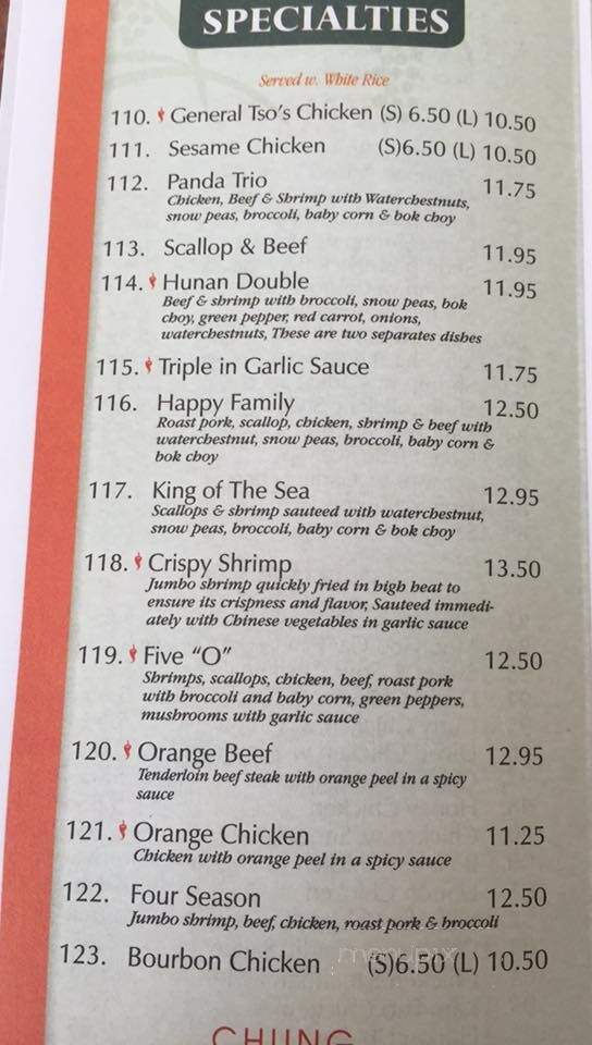 Chung Xiang Chinese Food - Apopka, FL menu_pic