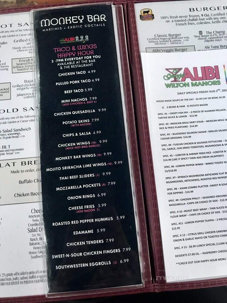 Georgie's Alibi - Wilton Manors, FL menu_pic