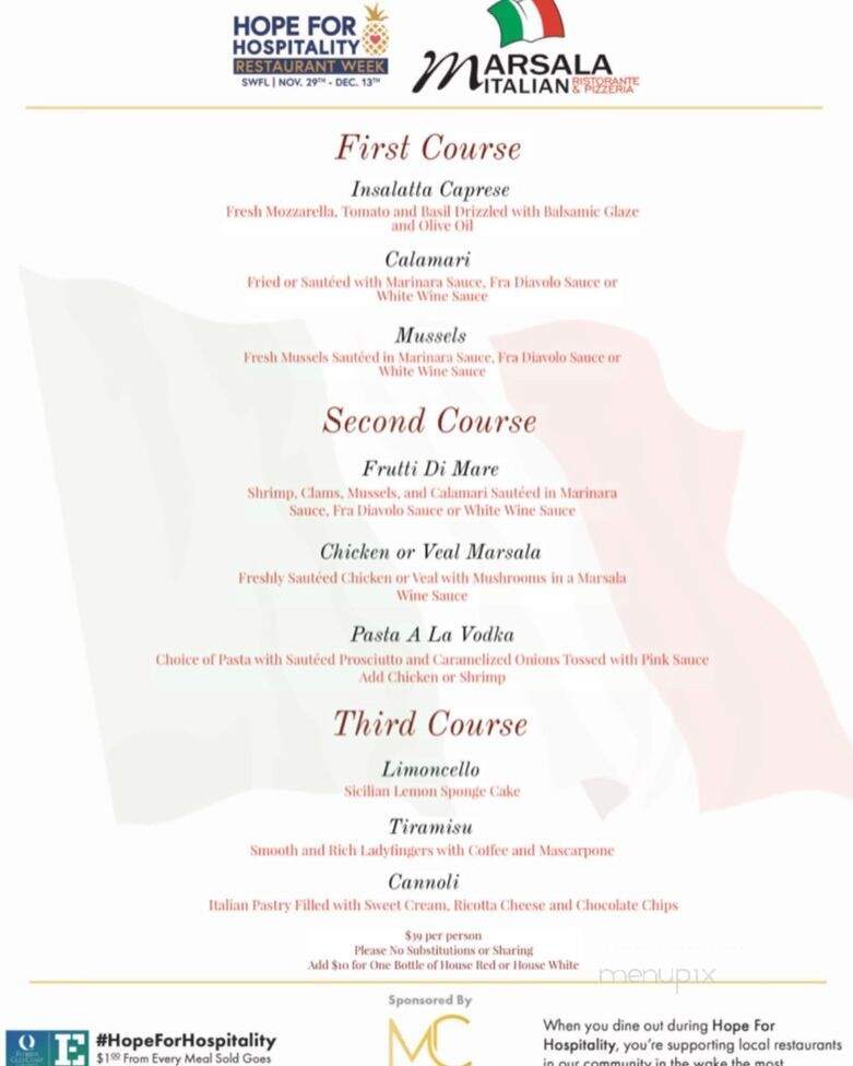 Marsala Pizza Of Estero - Estero, FL menu_pic