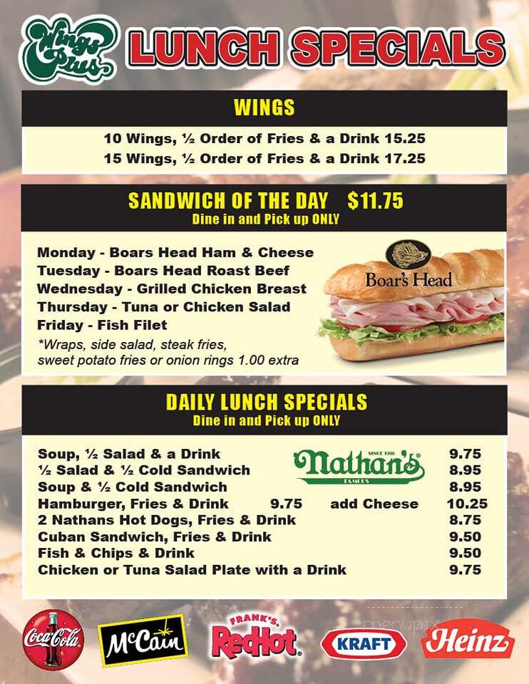Wings Plus - Coral Springs, FL menu_pic