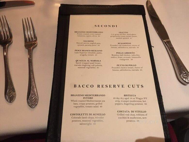 Bacco Ristorante - Southfield, MI menu_pic