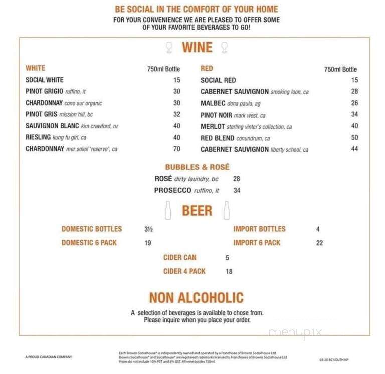 Brown's Social House - Victoria, BC menu_pic