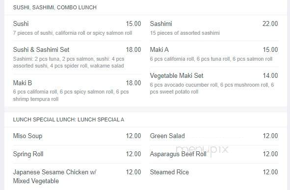 Yang's Teppanyaki & Sushi - Vaughan, ON menu_pic