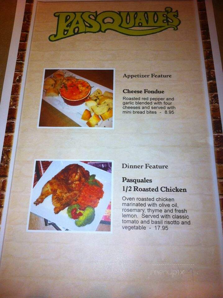 Pasquale's Restaurant & Pizzeria - Winnipeg, MB menu_pic