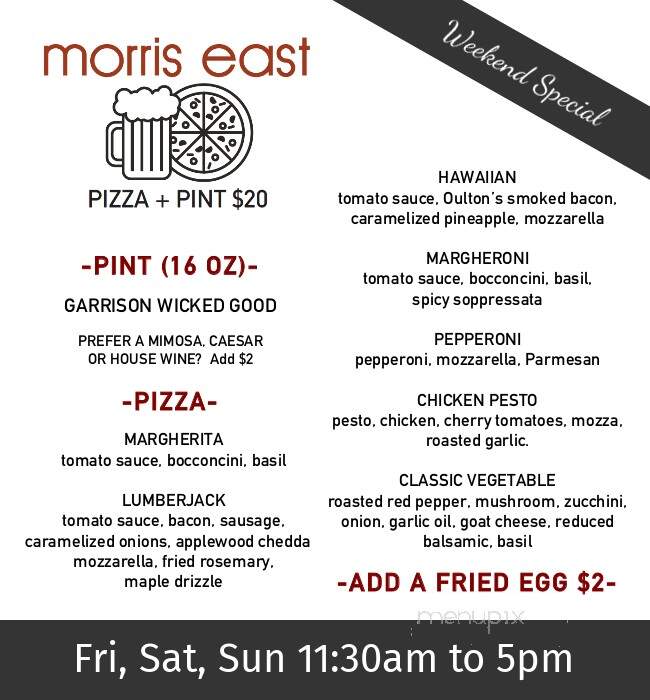 Morris East - Halifax, NS menu_pic