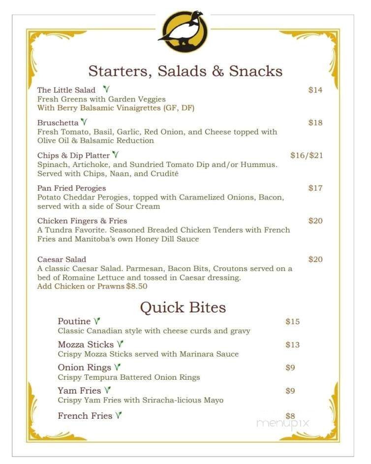 Tundra Inn - Churchill, MB menu_pic