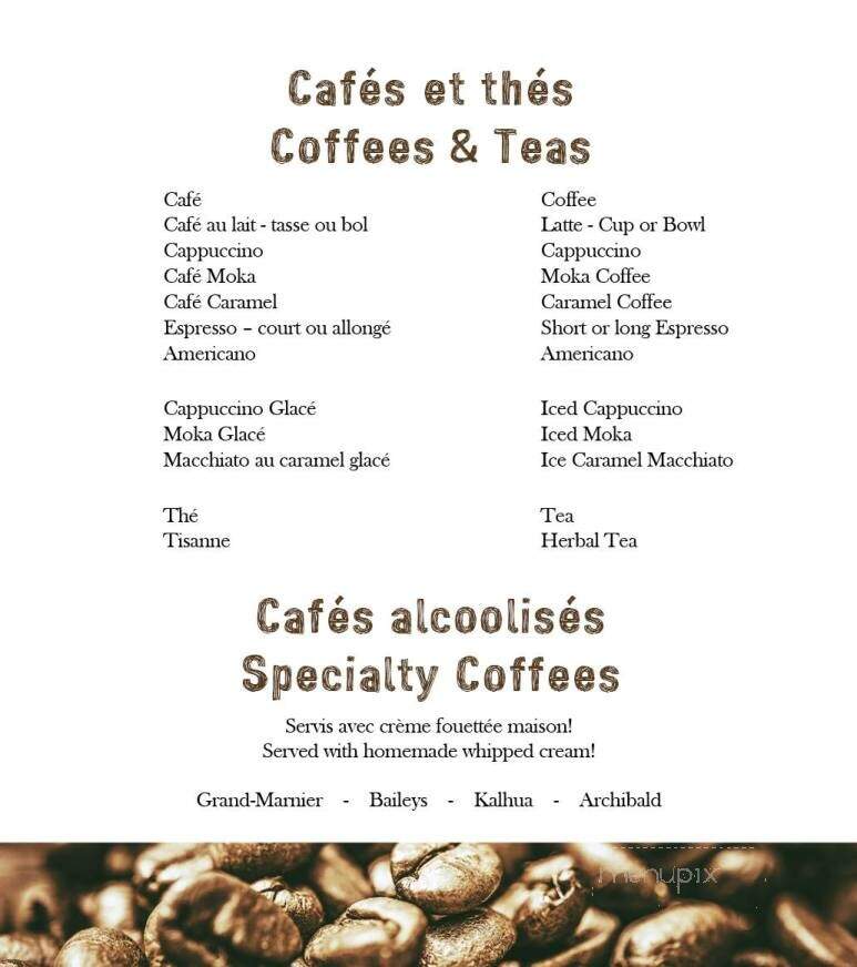 Cafe Archibald - Dieppe, NB menu_pic