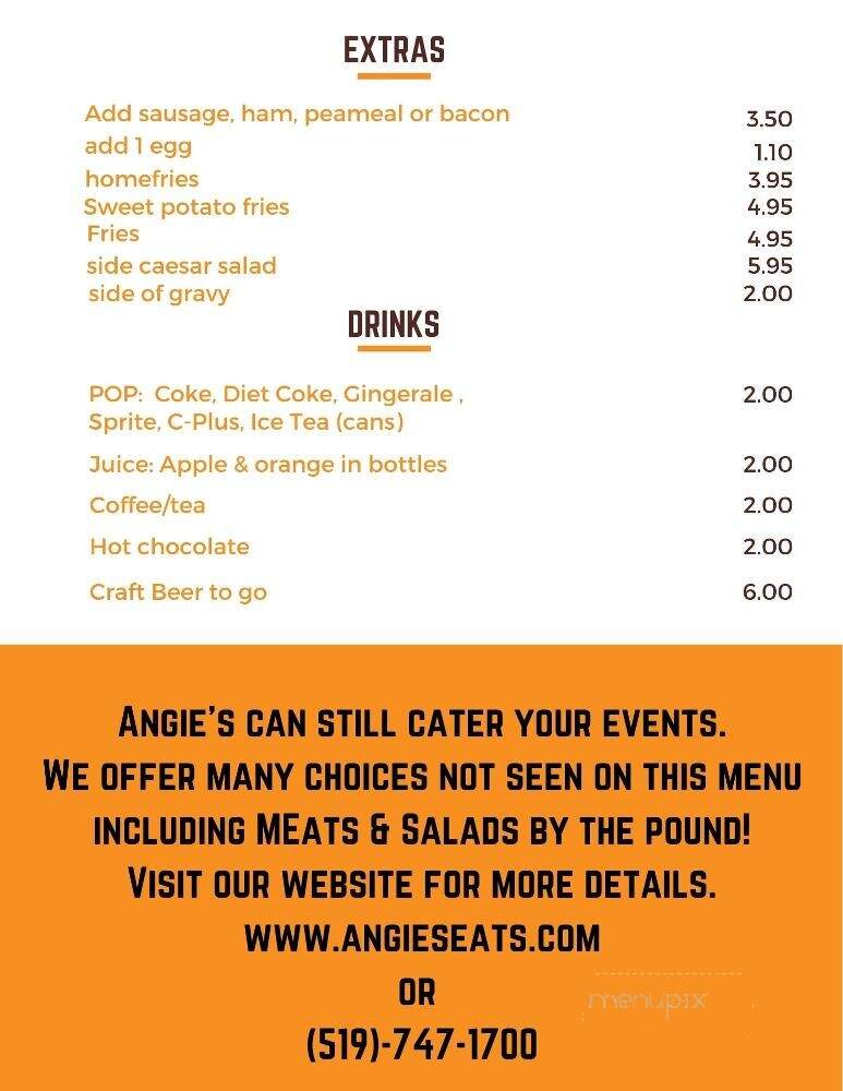 Angie's Kitchen - Saint Agatha, ON menu_pic