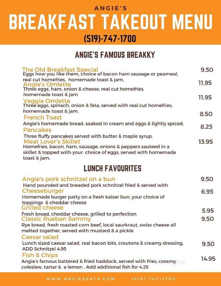 Angie's Kitchen - Saint Agatha, ON menu_pic