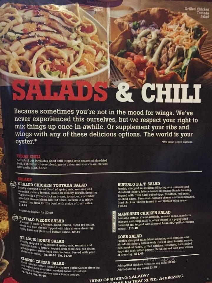 St. Louis Bar and Grill - Oakville, ON menu_pic