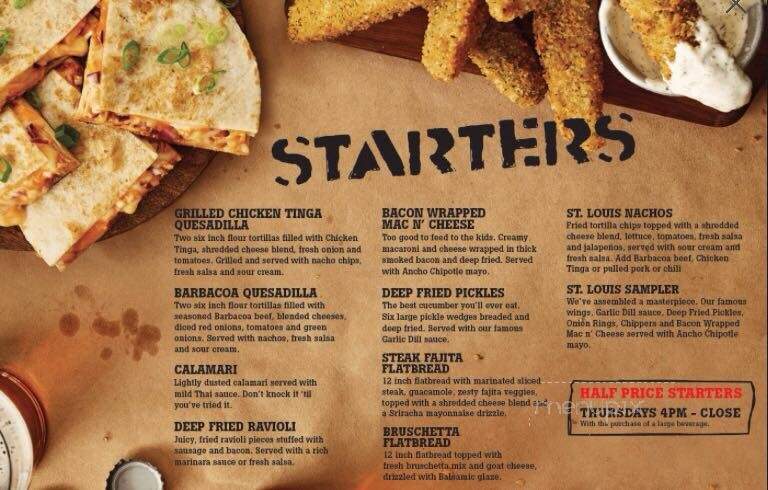 St. Louis Bar and Grill - Oakville, ON menu_pic