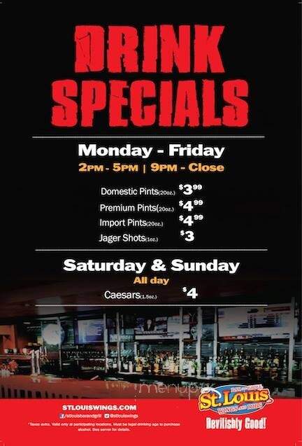 St. Louis Bar and Grill - Oakville, ON menu_pic
