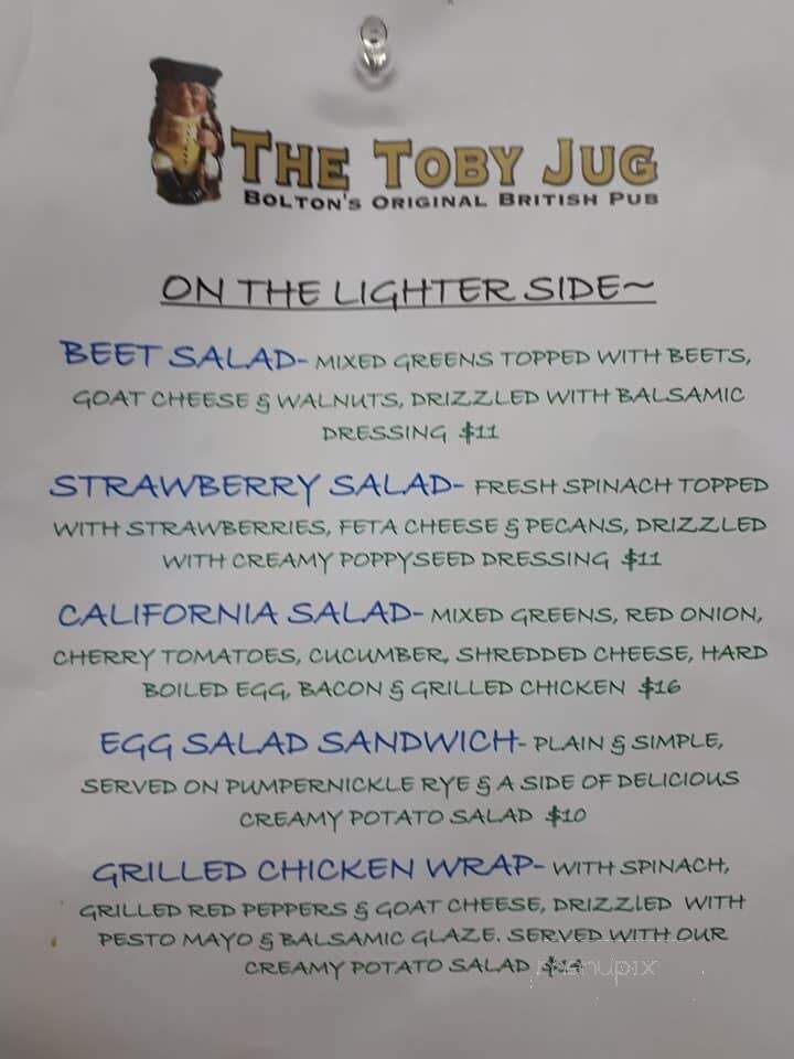 Toby Jug - Bolton, ON menu_pic