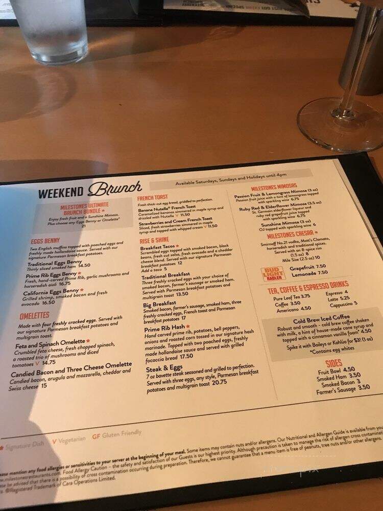 Milestones Grill + Bar - West Vancouver, BC menu_pic