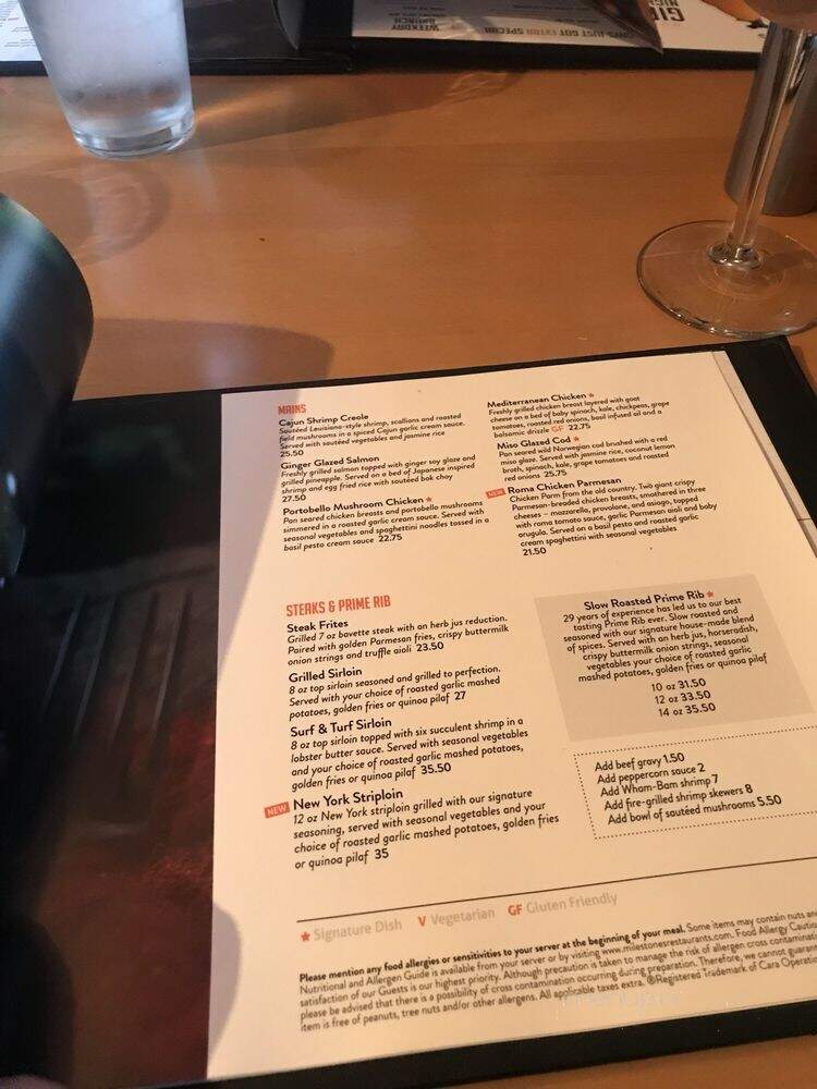 Milestones Grill + Bar - West Vancouver, BC menu_pic