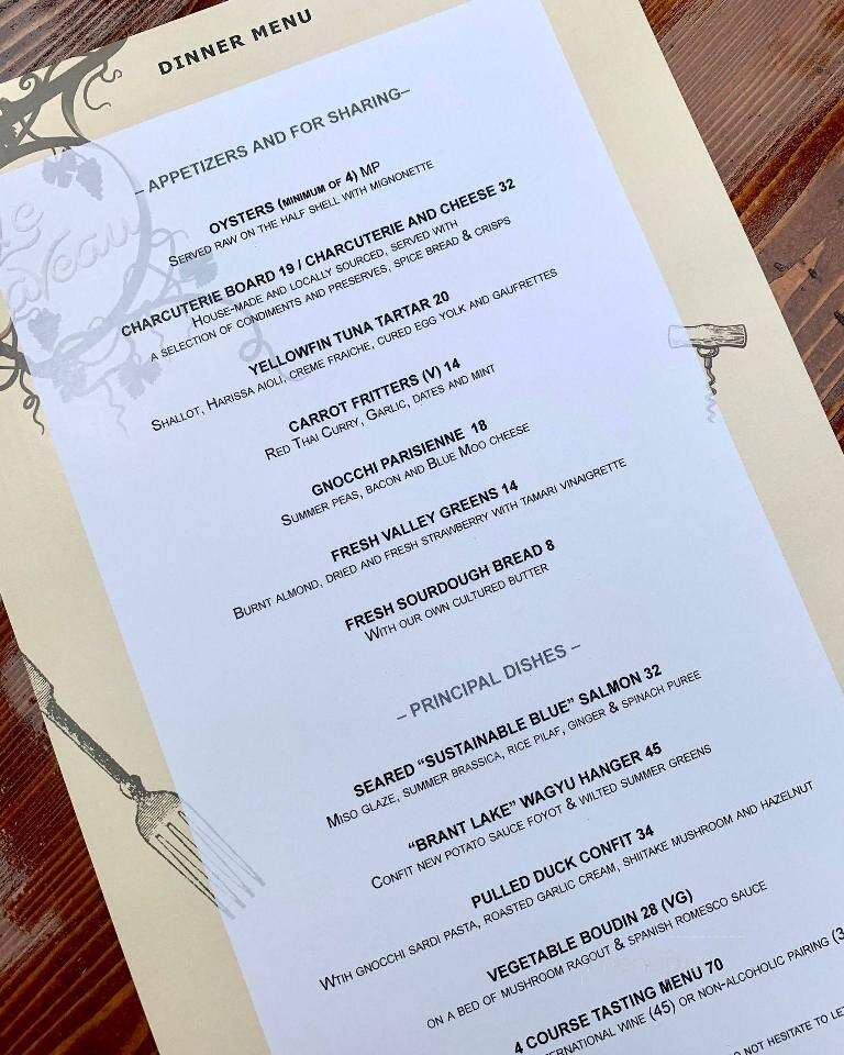 Le Caveau At Domaine de Grand Pre - Wolfville, NS menu_pic