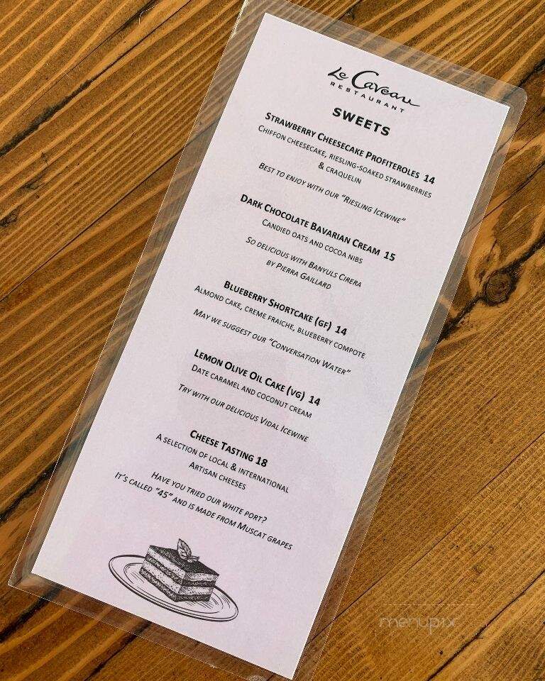 Le Caveau At Domaine de Grand Pre - Wolfville, NS menu_pic