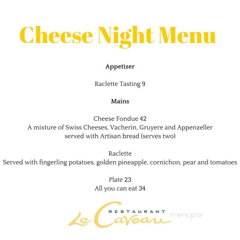 Le Caveau At Domaine de Grand Pre - Wolfville, NS menu_pic