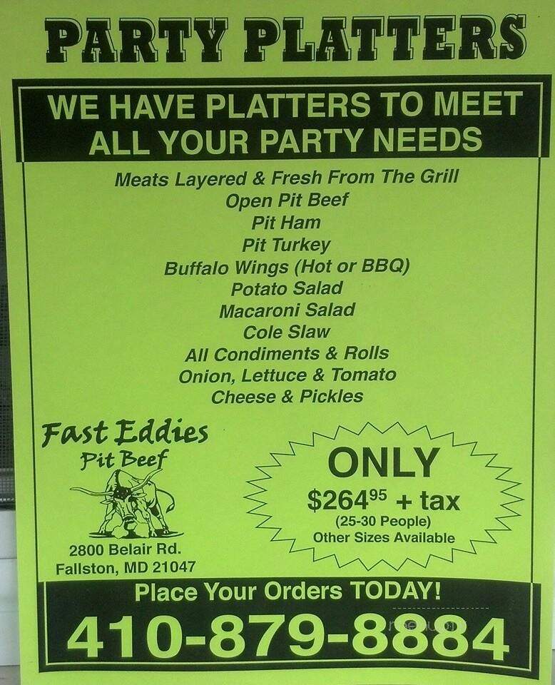 Fast Eddie's Pit Beef - Fallston, MD