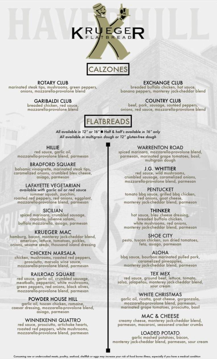 Krueger Flatbreads - Haverhill, MA menu_pic