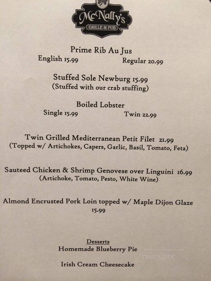 McNally Grill & Pub - Westminster, MA menu_pic