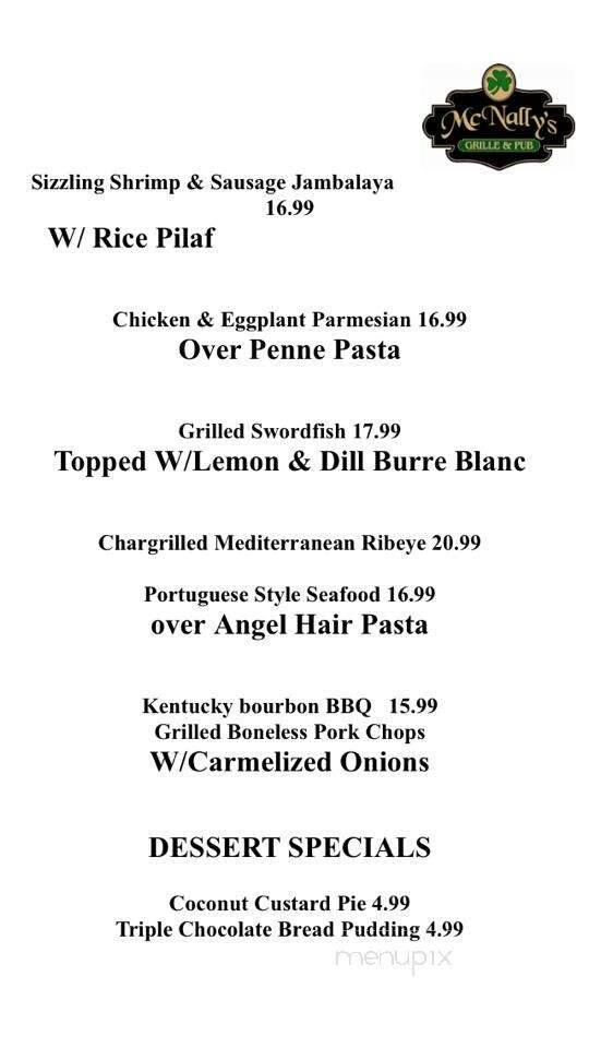 McNally Grill & Pub - Westminster, MA menu_pic
