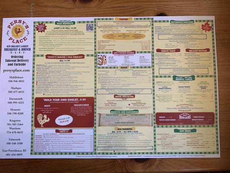 Persy's Place - Mashpee, MA menu_pic