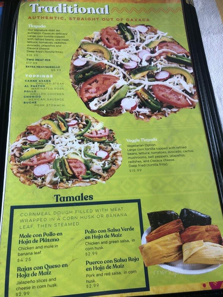 La Oaxaquena Taqueria - Jonesboro, GA menu_pic