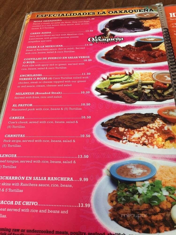 La Oaxaquena Taqueria - Jonesboro, GA menu_pic