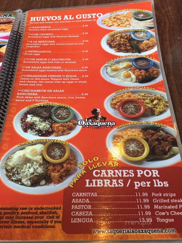 La Oaxaquena Taqueria - Jonesboro, GA menu_pic